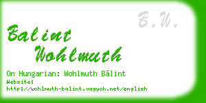 balint wohlmuth business card
